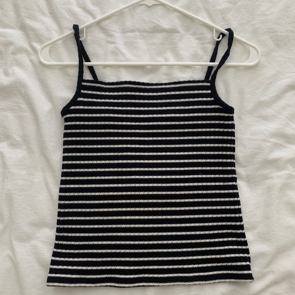 Madewell - Blue and White Stripped Spaghetti Strap Top